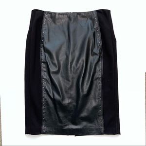 White House Black Market Leather Stud Pencil Skirt